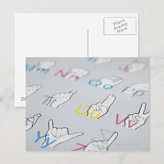 手話のABC ポストカード (正面/裏面)