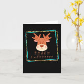 手話ろうクリスマストナカイASLアワ カード (黄色い花)