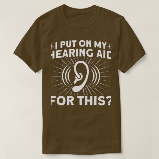 手話ろう者のための補聴器デザイン Tシャツ (デザイン正面)