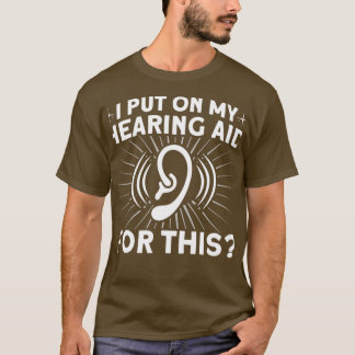 手話ろう者のための補聴器デザイン Tシャツ