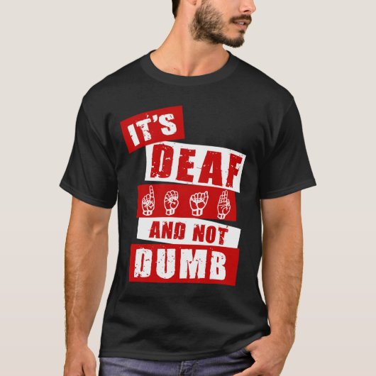 手話ろう者啓発ハンドトークアメリカ手話言語 Tシャツ (正面)
