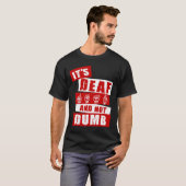 手話ろう者啓発ハンドトークアメリカ手話言語 Tシャツ (正面フル)