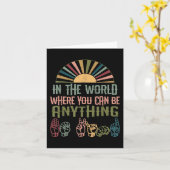 手話ろう者認識度親切ASL言語 カード (黄色い花)