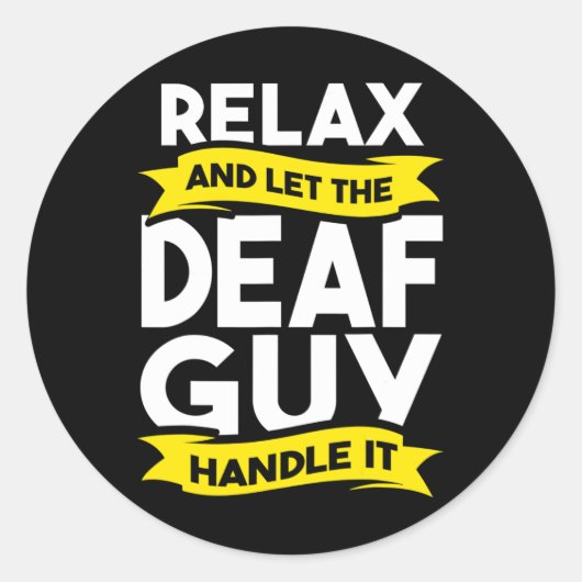 手話ろう者認識度難聴とASL ラウンドシール (正面)