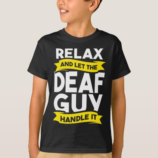 手話ろう者認識度難聴とASL Tシャツ (正面)