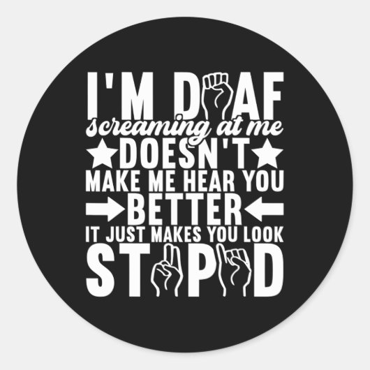 手話ろう者認識度11 ラウンドシール (正面)