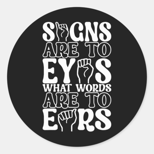 手話ろう者認識度12 ラウンドシール (正面)