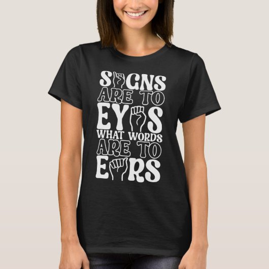 手話ろう者認識度12 Tシャツ (正面)