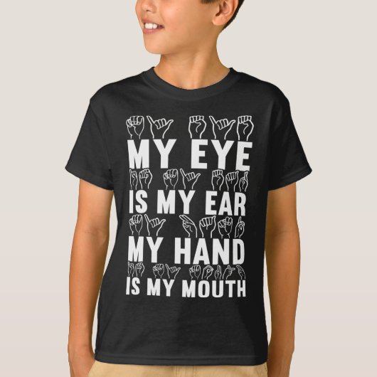 手話ろう者認識度21 Tシャツ (正面)