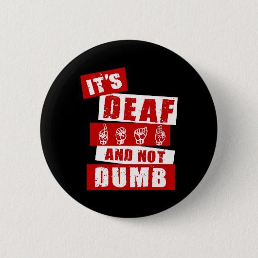 手話ろう認識度ハンドトークASL Lenguaj 缶バッジ (正面)