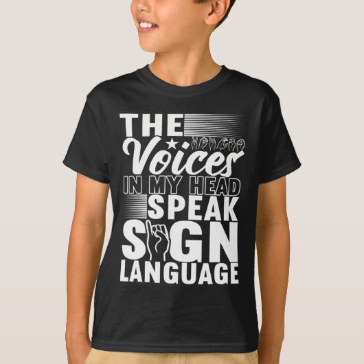 手話ろう認識度5 Tシャツ (正面)