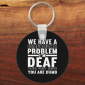 手話ろう認識度8 キーホルダー (正面)