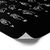 手話アルファベットろう者ミュートASLろう者の警告 ポスター (角)