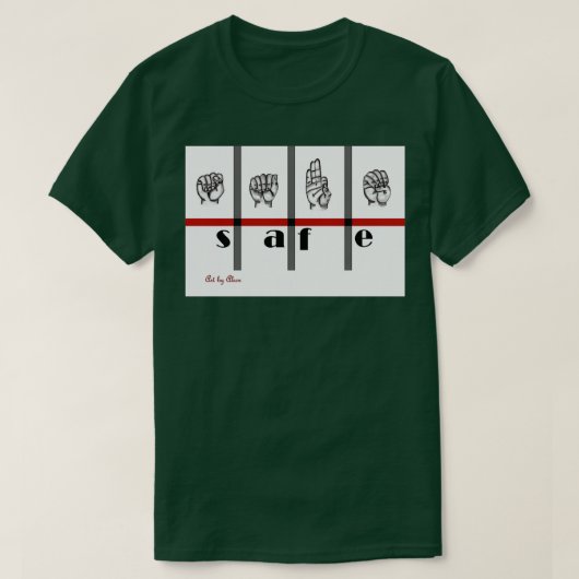 手話アートセーフ Tシャツ (デザイン正面)