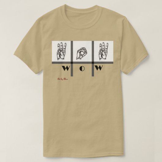 手話アートワウ Tシャツ (デザイン正面)