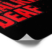 手話コーチろう認識度ギフトブラック ポスター (角)