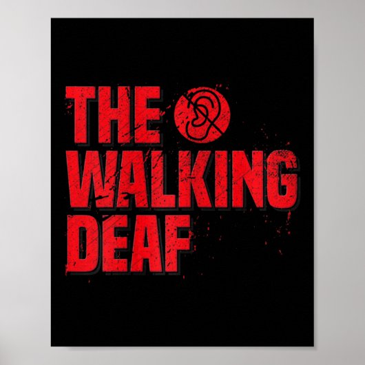 手話コーチろう認識度ギフトブラック ポスター (正面)