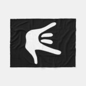 手話ラブアスルろう認識度 フリースブランケット (正面(横))