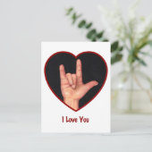 手話好きな手話ハート ポストカード (スタンド正面)