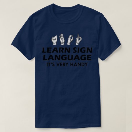 手話学手話Itx27s Tシャツ (デザイン正面)