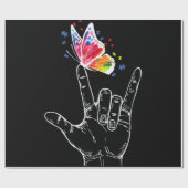 『手話蝶々自閉症』 ラッピングペーパー (フラット)