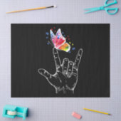 『手話蝶々自閉症』 薄葉紙 (クラフト)