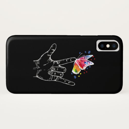 『手話蝶々自閉症』 Case-Mate iPhoneケース (裏面(横))