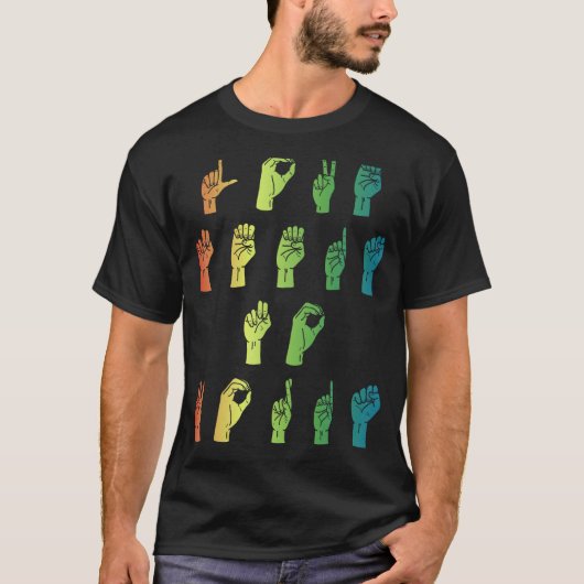 手話通訳者の愛は言葉を必要としないASL Tシャツ (正面)