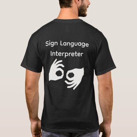 手話通訳者シャツ Tシャツ (裏面)