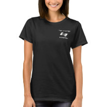 手話通訳者 女性用Tシャツ 黒