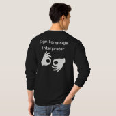 手話通訳者 長袖 Tシャツ (裏面フル)