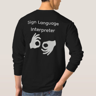 手話通訳者 長袖 Tシャツ