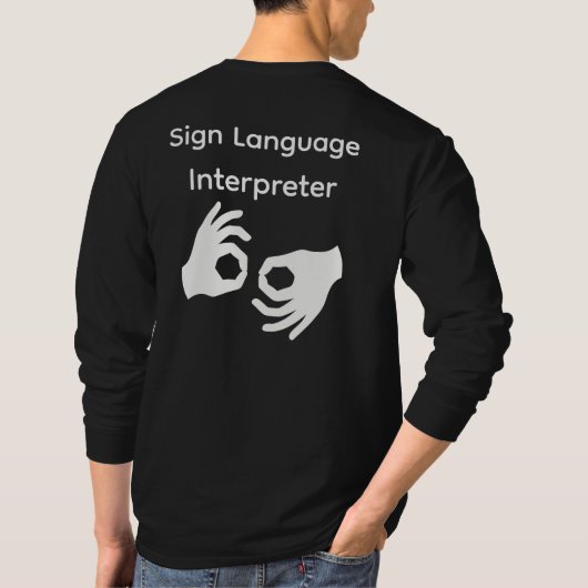 手話通訳者 長袖 Tシャツ (裏面)