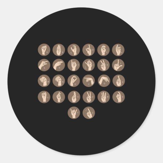 手話通訳者Aslろう者認識度 ラウンドシール (正面)