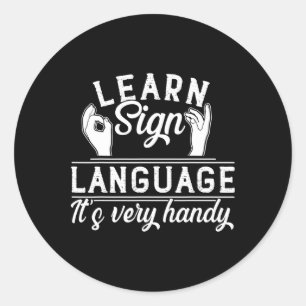 手話 アメリカ手話 教師 聴覚障害者 啓発 ラウンドシール