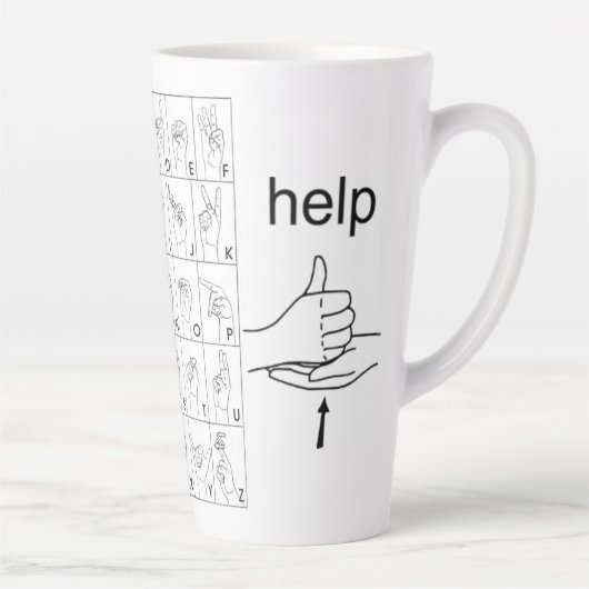 手話 カフェラテマグ (右)