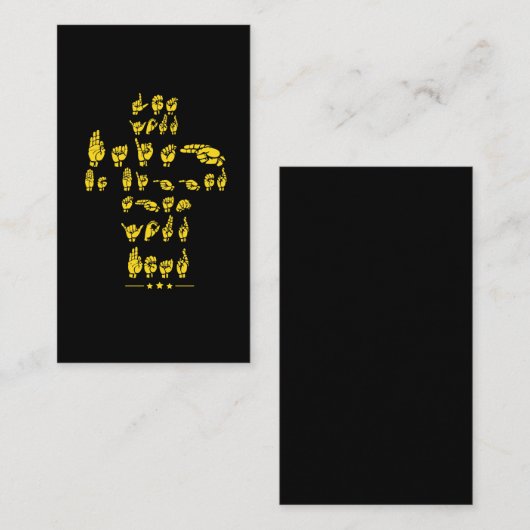 手話-クリスチャンのためのASLの引用文 名刺 (正面/裏面)