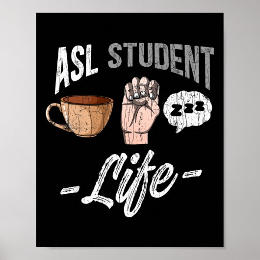 手話 ファッション 聴覚障害者意識向上 ASL 学生 ファッション ポスター (正面)