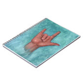 手話: 手: パステル調の芸術: ASL: 愛 ノートブック (左側)