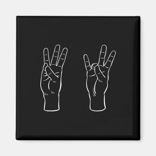 手話 ASL 面白い ミーム ウイルス性 手のしぐさ S マグネット (正面)