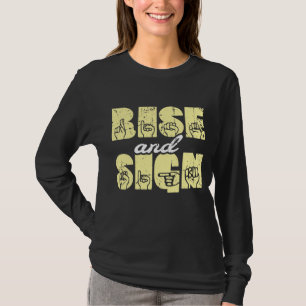 手話ASLの上昇および印 Tシャツ