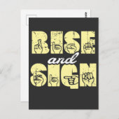 手話ASLの上昇と署名 ポストカード (正面/裏面)