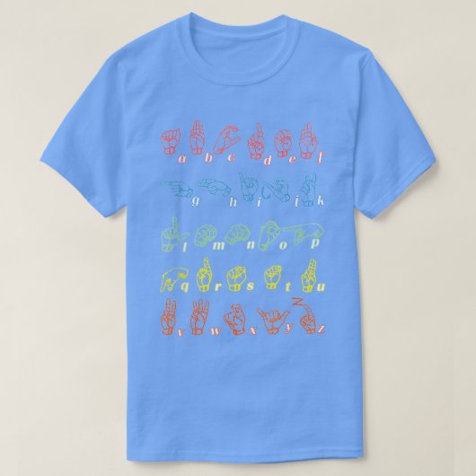 手話Asl先生ハンドアルファベッ学トの1 Tシャツ (デザイン正面)