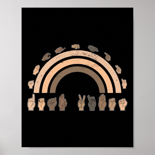 手話Asl手ジェスチャーろう者ビーブアワレ ポスター (正面)