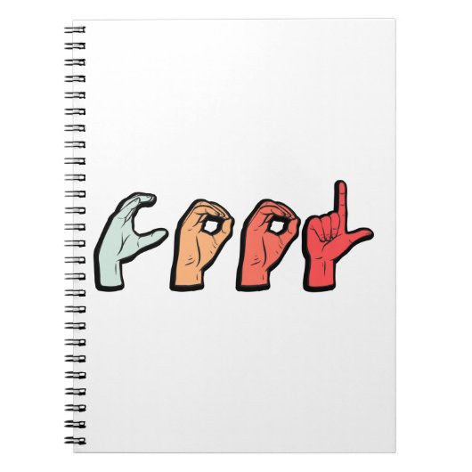 手話ASL – ろう文化 ノートブック (正面)