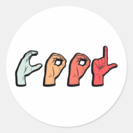 手話ASL – ろう文化 ラウンドシール