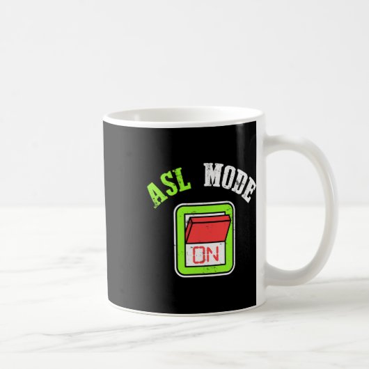 手話Asl Imろう認識度 コーヒーマグカップ (右)