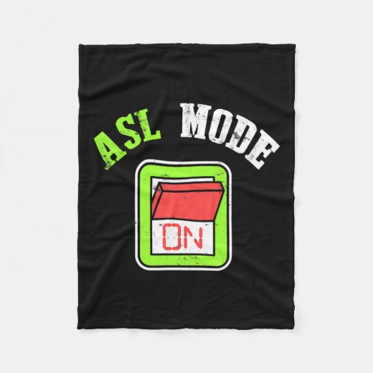 手話Asl Imろう認識度 フリースブランケット (正面)