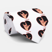 手話I愛ハート、手 ネクタイ (ロール)