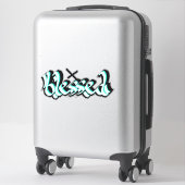 手賛美レタリング書道クロスデカール シール (スーツケース)